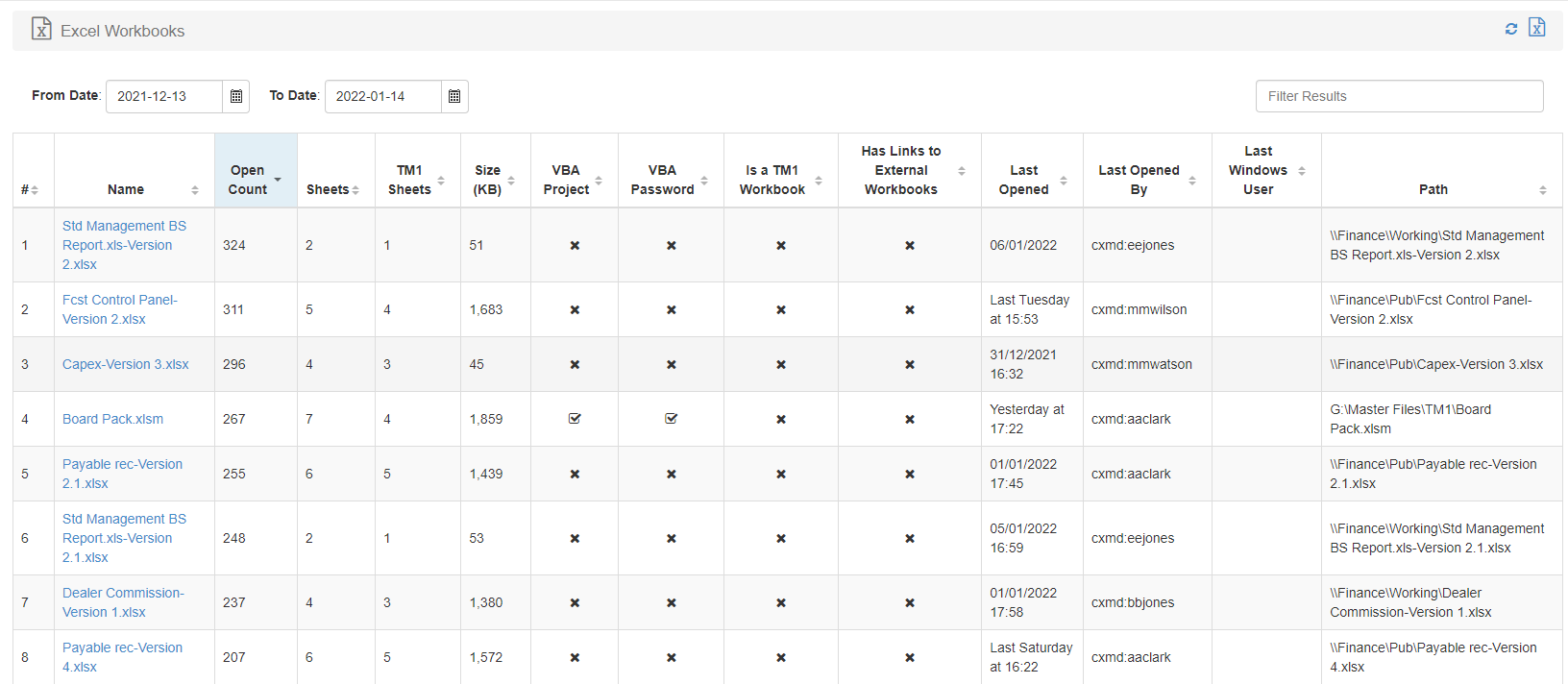 Pulse Excel Logging