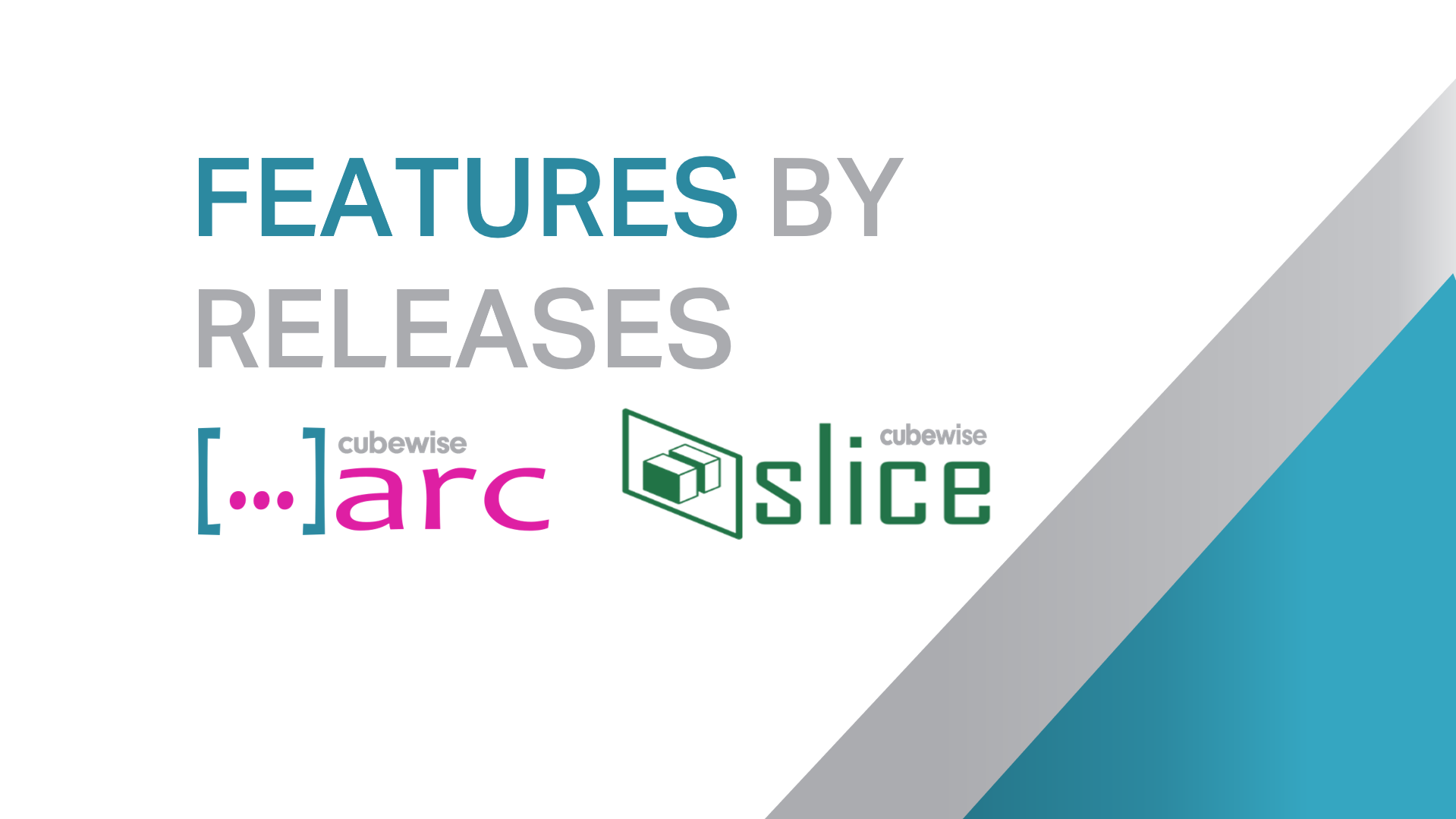 Arc and Slice – Feature list by releases