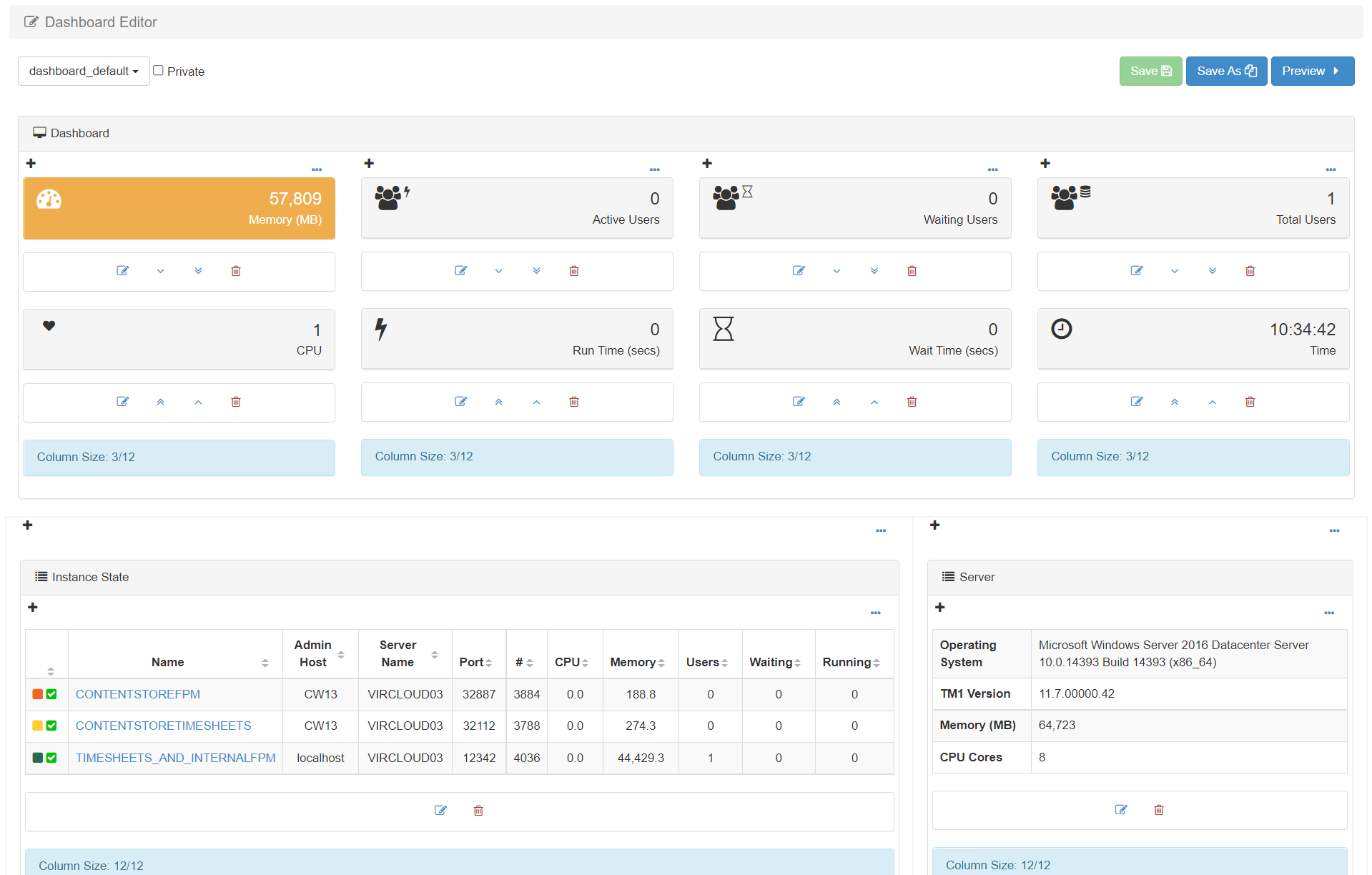 Pulse Dashboard Editor