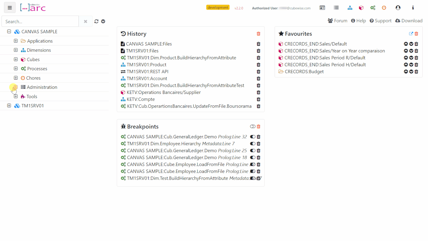 Uploading CSV and XLSX files to the TM1 data folder with Arc