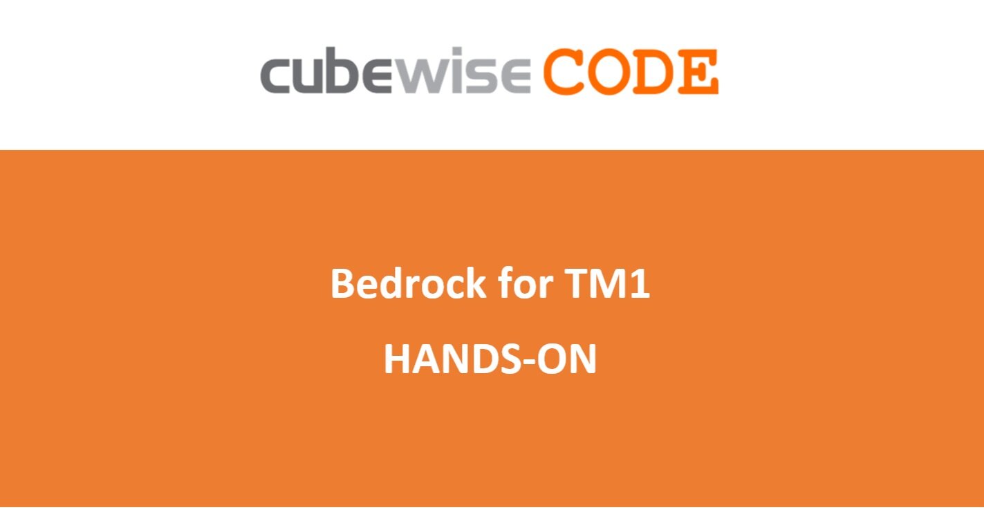 Bedrock for TM1 Hands-on