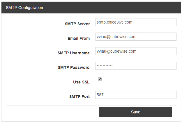 SMTP (Email) Settings