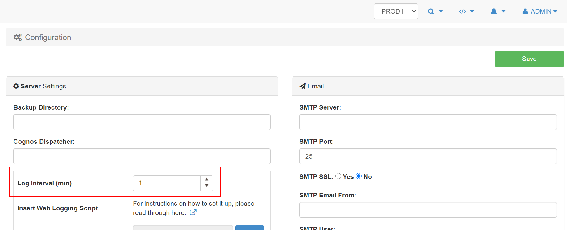 Set the maximum minutes of data cached in the browser