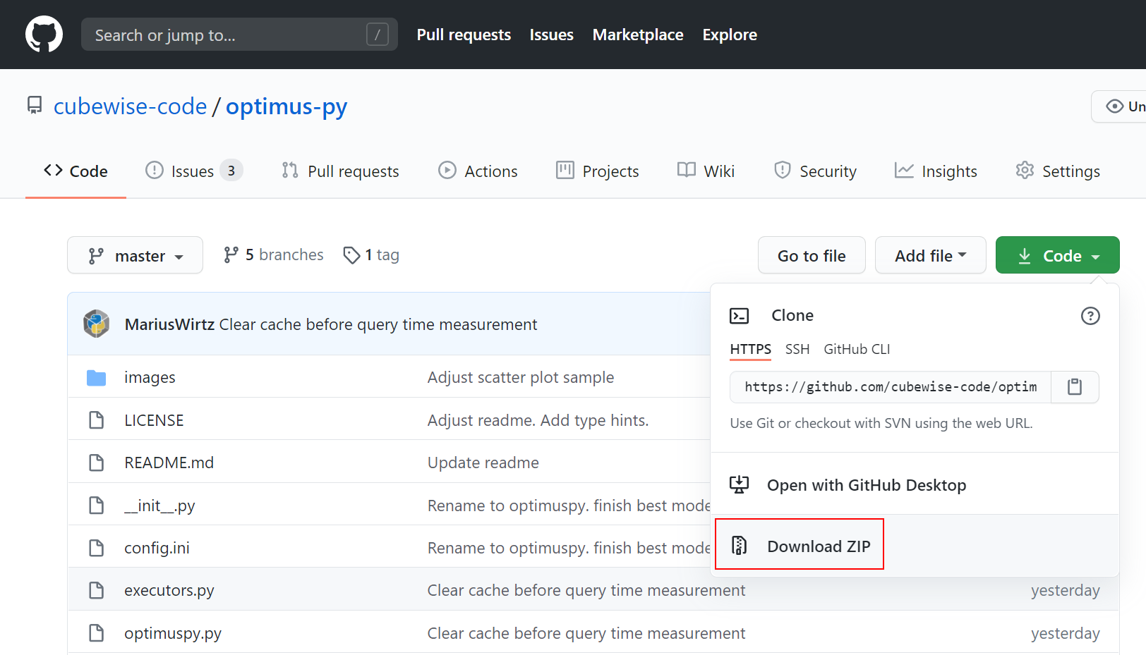 Finding ideal dimensions order with OptimusPy