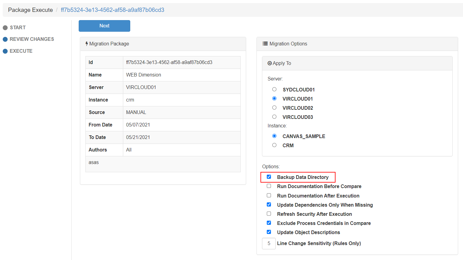 Backing up the TM1 data folder with Pulse