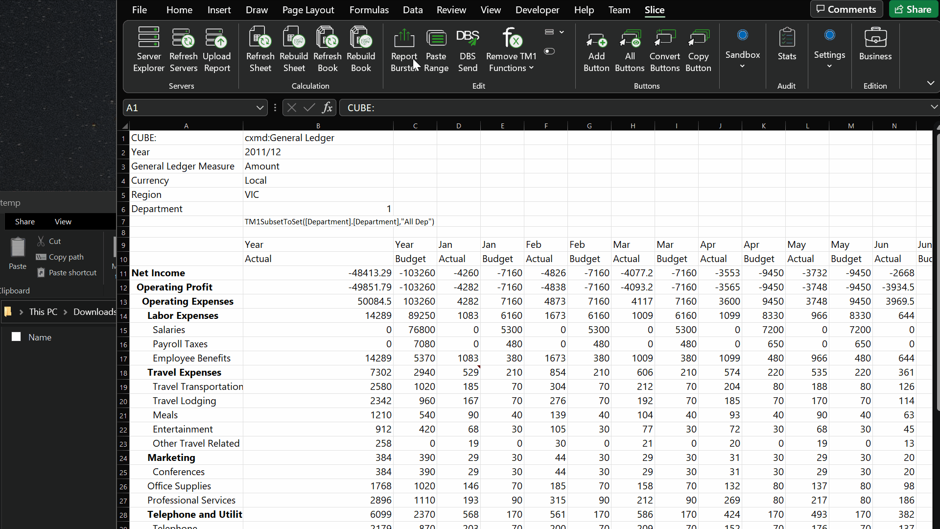 Using the Report Burster in Slice