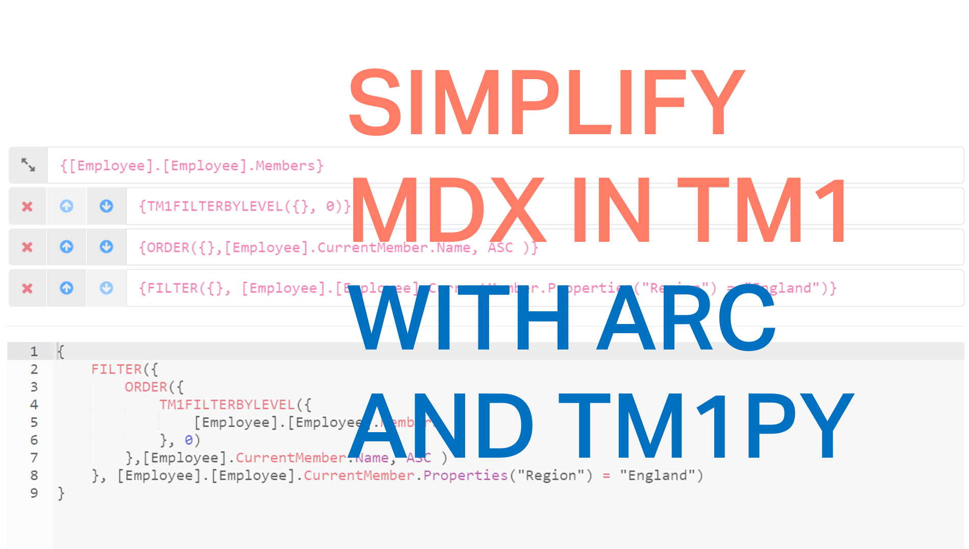 Simplify MDX in TM1 with Arc and TM1py