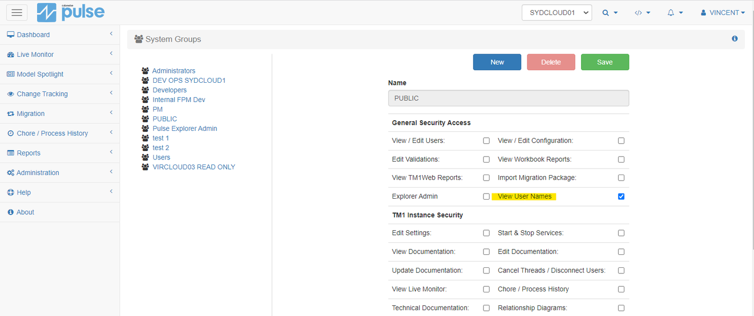 Hiding User Names in Pulse Web Client