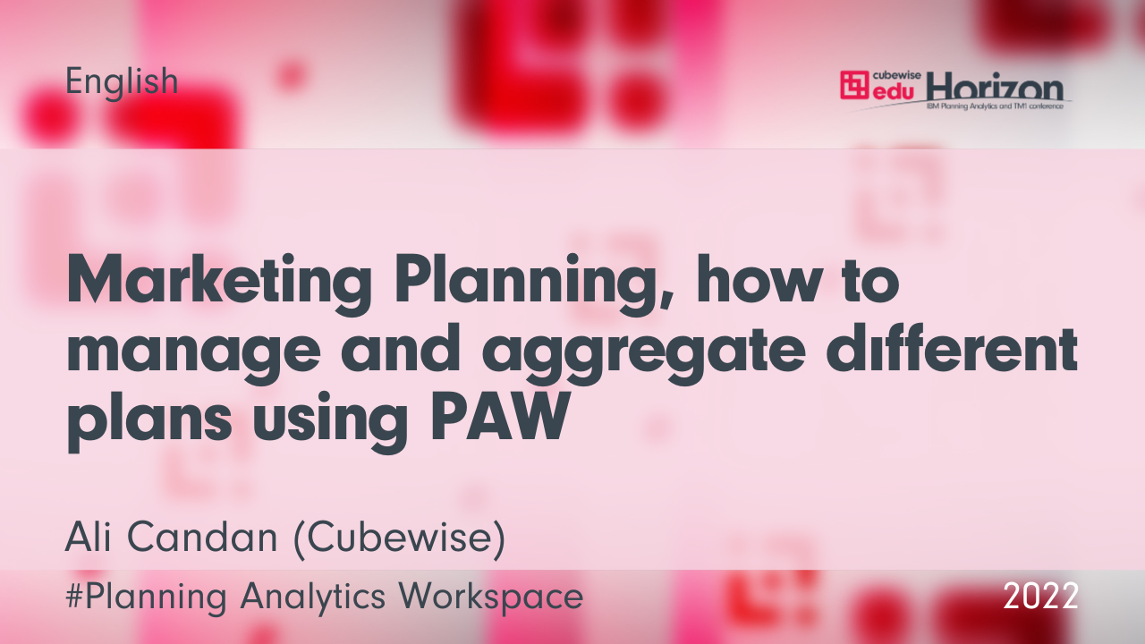 Marketing Planning, how to manage and aggregate dıfferent plans using PAW