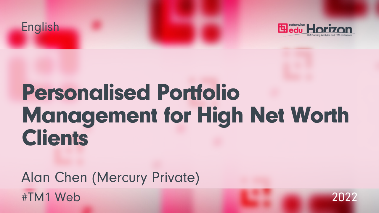 Personalised Portfolio Management for High Net Worth Clients