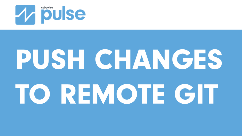 Pushing Pulse VCS folder into a remote GIT
