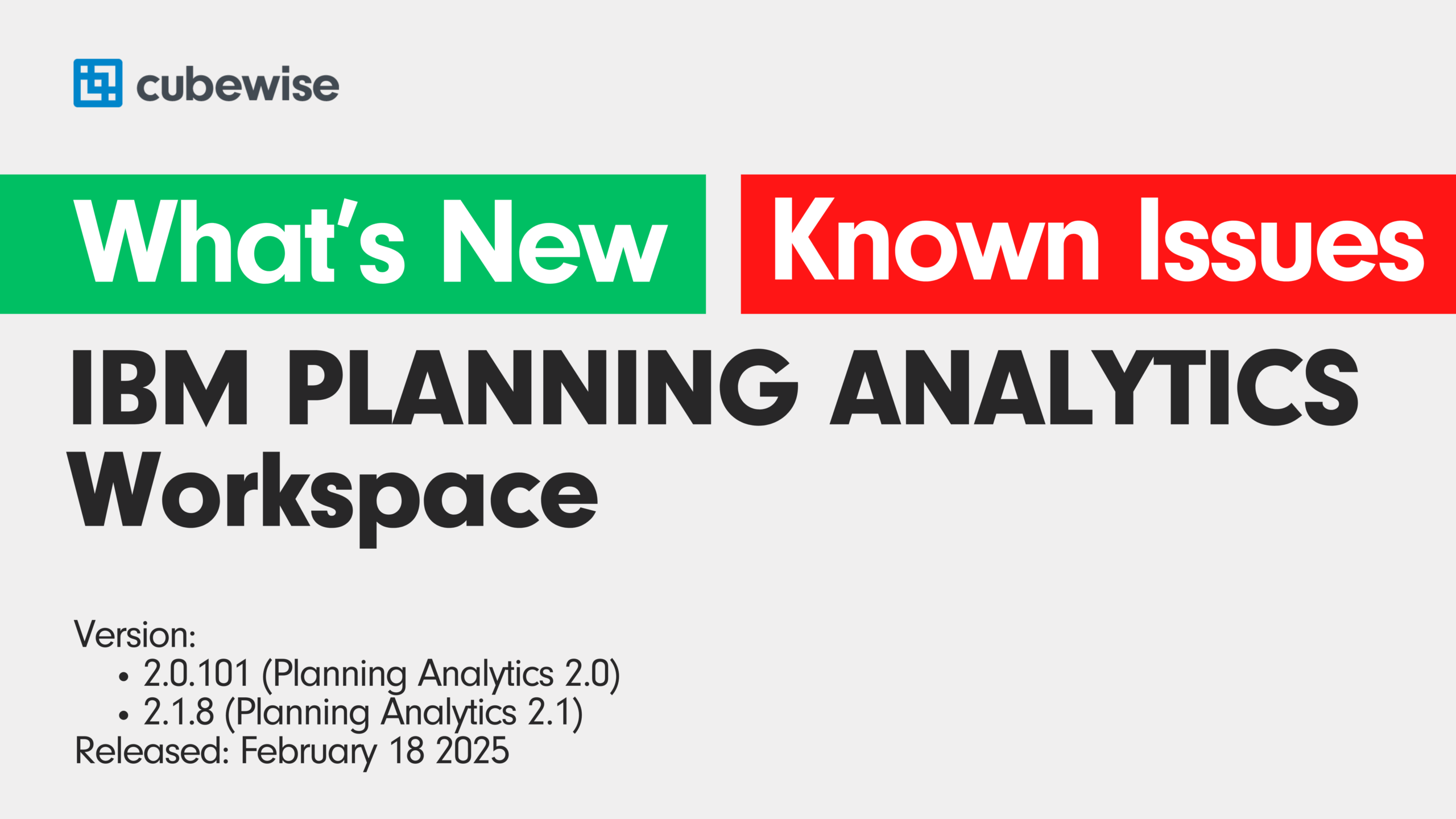 IBM Planning Analytics Workspace (PAW) 2.0.101 / 2.1.8
