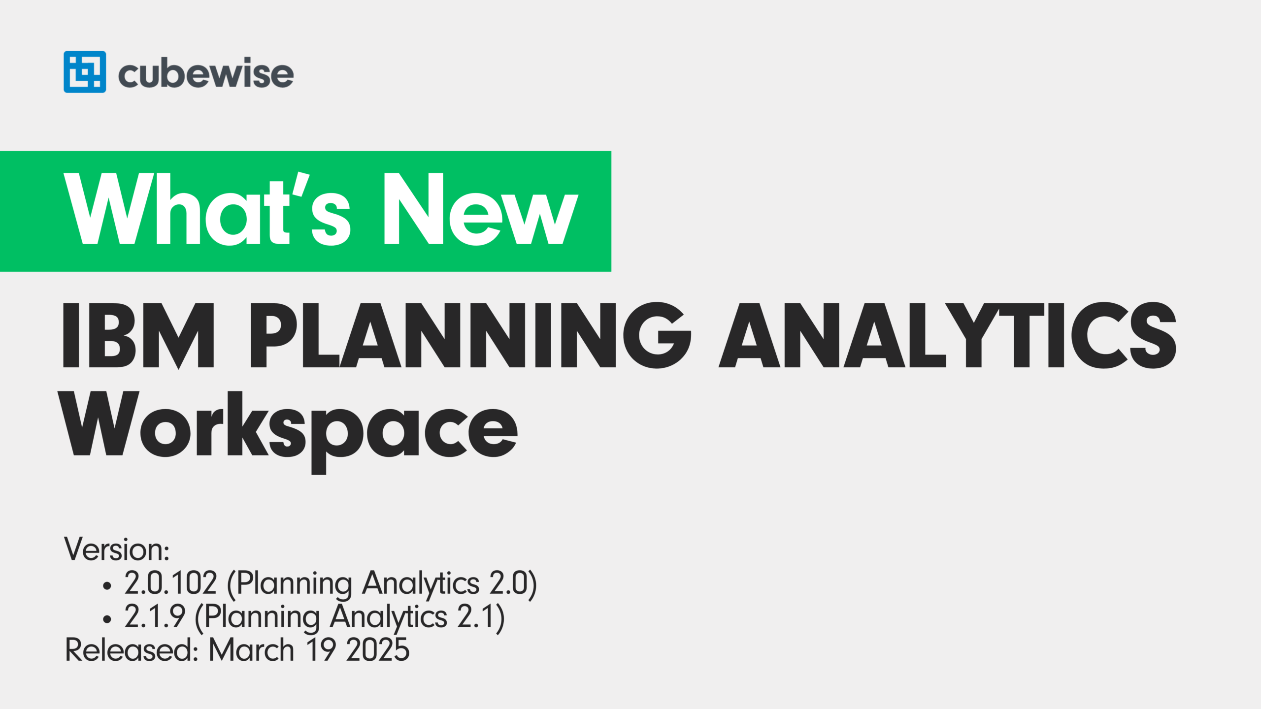 IBM Planning Analytics Workspace (PAW) 2.0.102 / 2.1.9