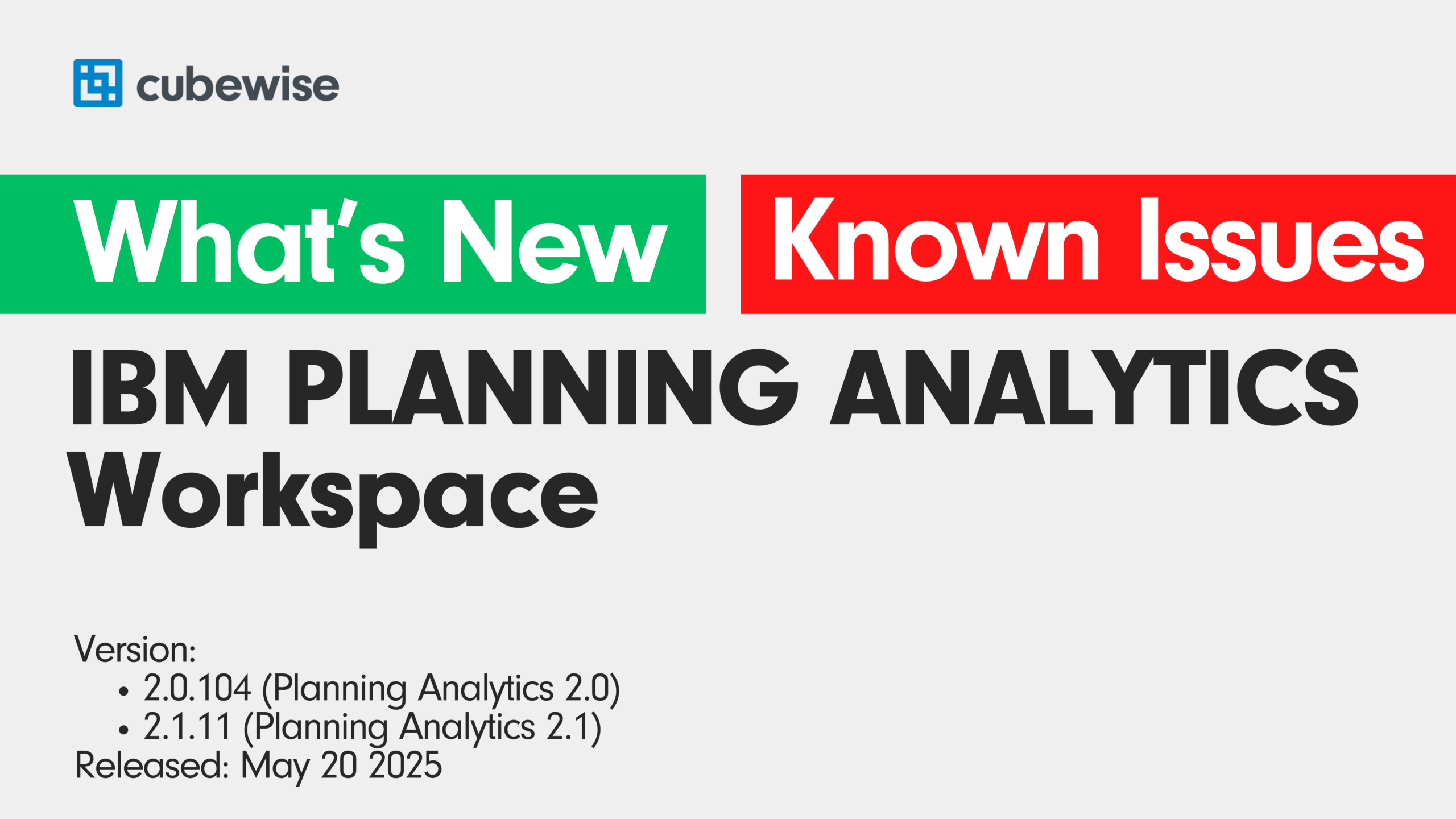 IBM Planning Analytics Workspace (PAW) 2.0.104 / 2.1.11