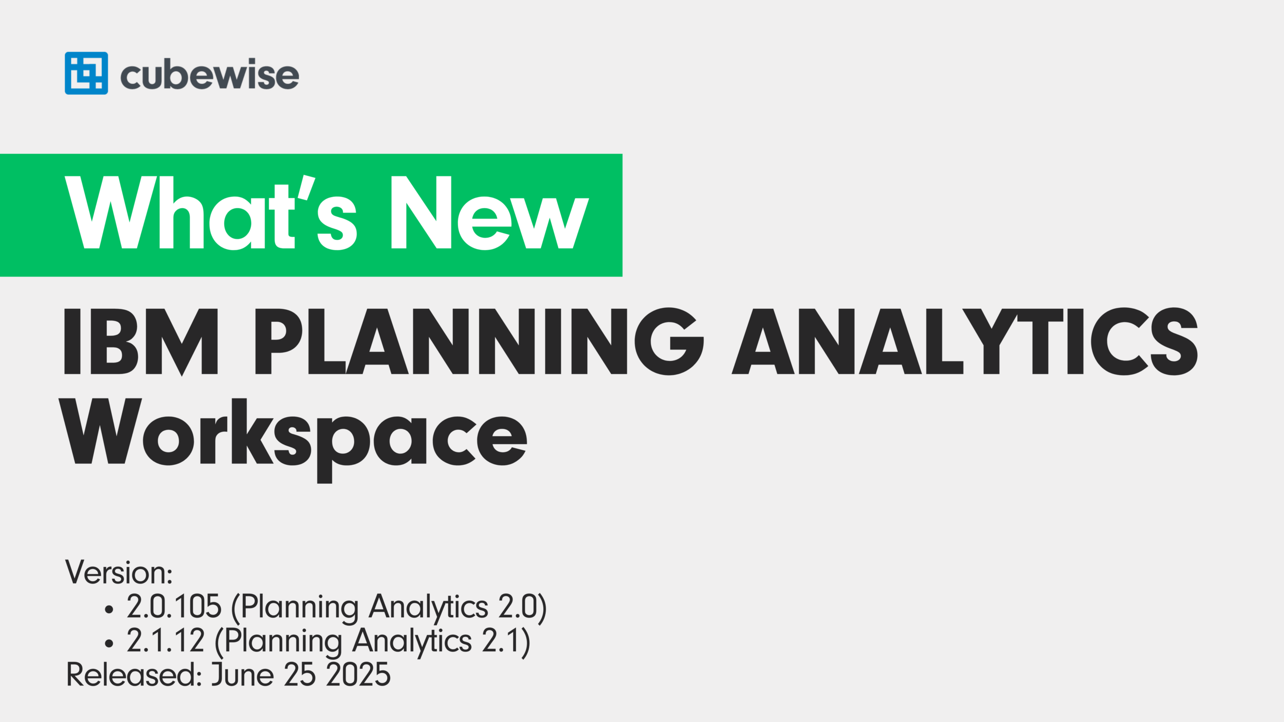 IBM Planning Analytics Workspace (PAW) 2.0.105 / 2.1.12