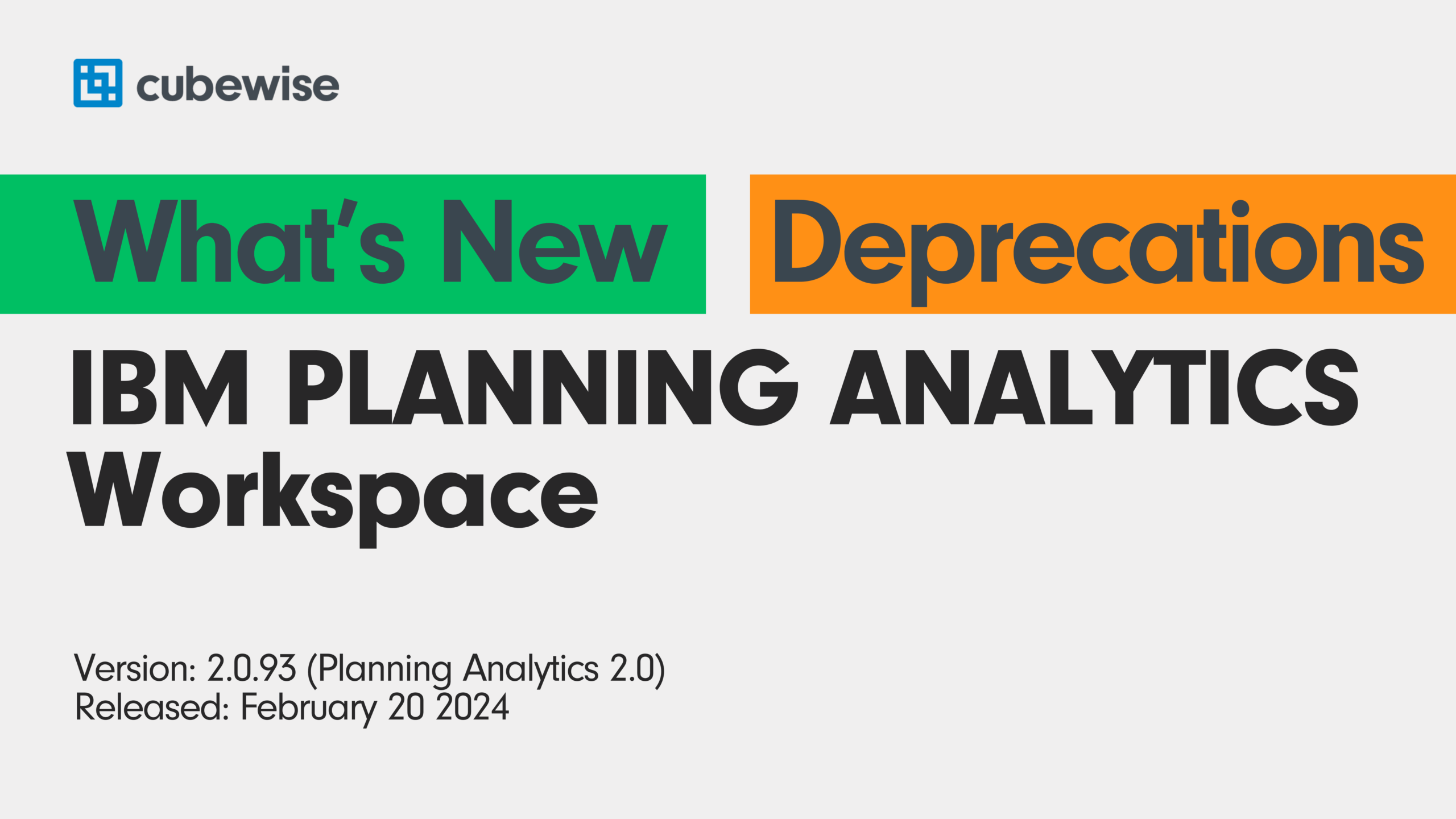 IBM Planning Analytics for Workspace (PAW) 2.0.93