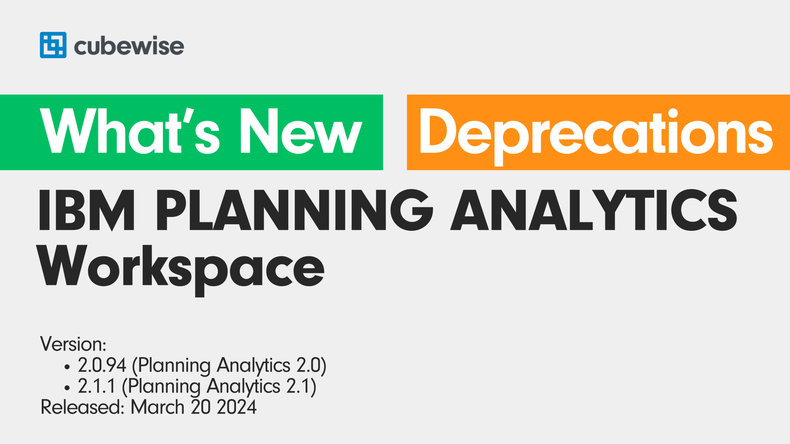 IBM Planning Analytics for Workspace (PAW) 2.0.94 / 2.1.1