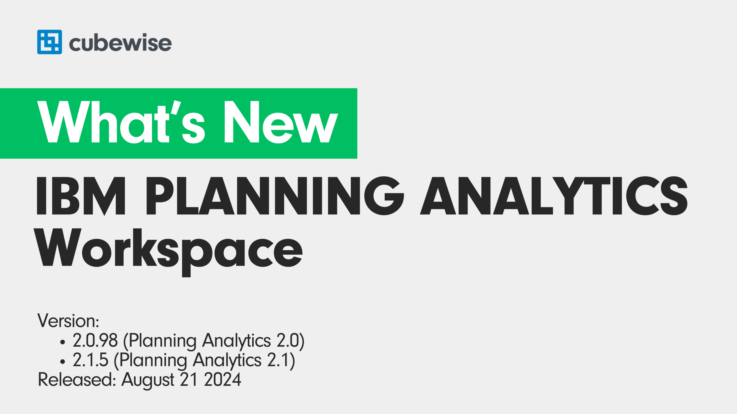 IBM Planning Analytics Workspace (PAW) 2.0.98 / 2.1.5