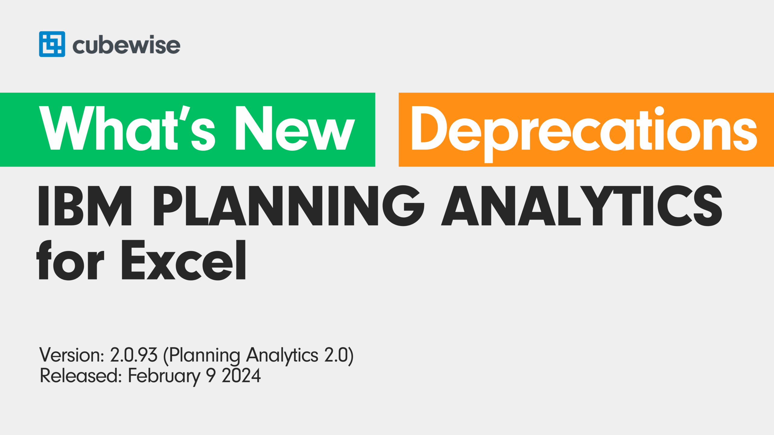 IBM Planning Analytics for Excel (PAfE) 2.0.93